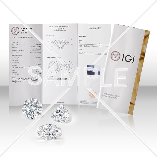 em Stone King 1-5 Ct IGI Lab Diamond Pendant 14K Gold | IGI Certified Lab Grown Diamond Pendant Necklace for Women | D-E Color | VS1-VS2 Clarity | With 18 Inch Gold Chain