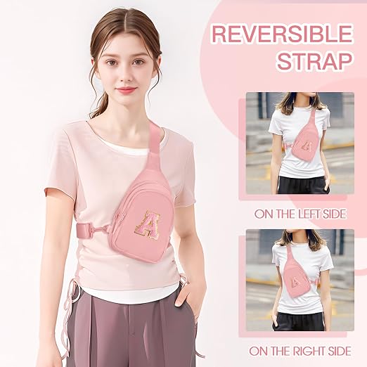 Viverte Small Initial Sling Bag for Girls & Women - Cute Crossbody Fanny Pack Gift